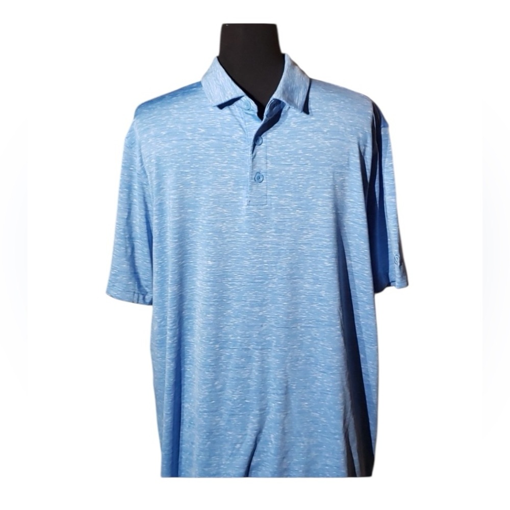 C9 by Champion Men’s Polo Heathered Blue Activewear Moisture Wicking Casual Top